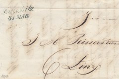 31.3.1847, obchodní dopis Dačický cukrovar, razítko A.8-j modré