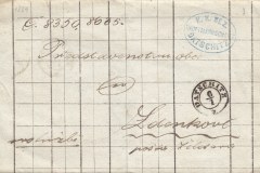 6.1.1860 úřední dopis bez poštovného, modré razítko K.K.Bezirk Hauptmanschaft